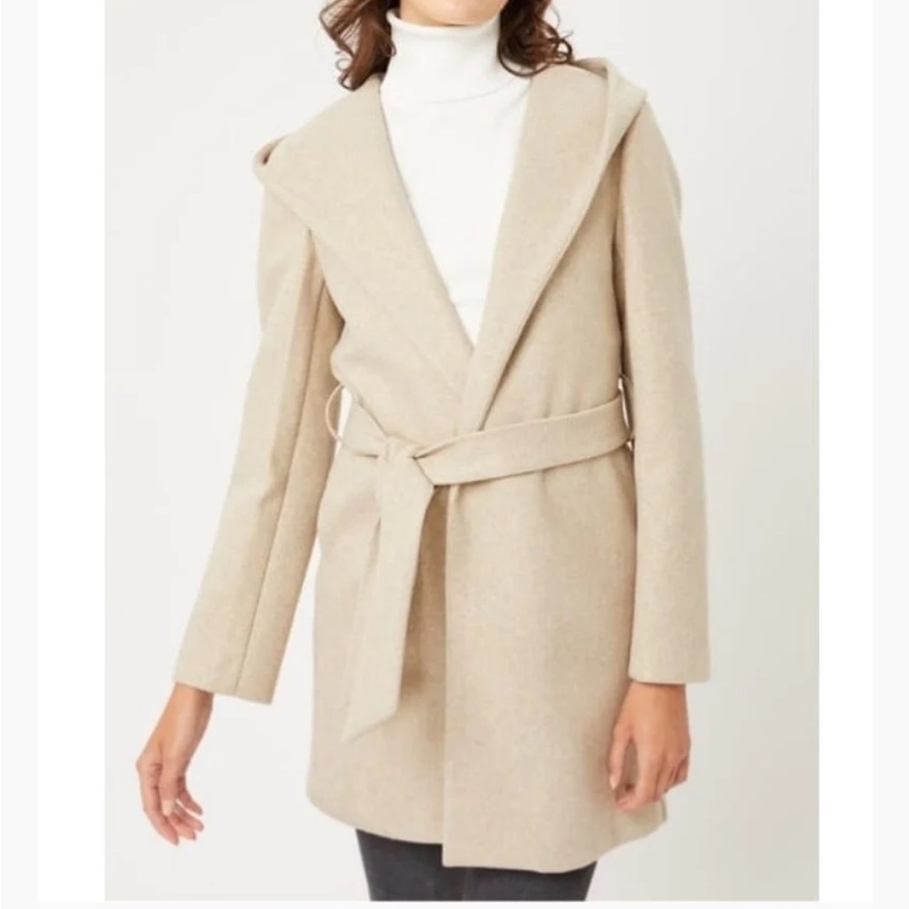 Love Tree fleece wool hooded coat jacket M
